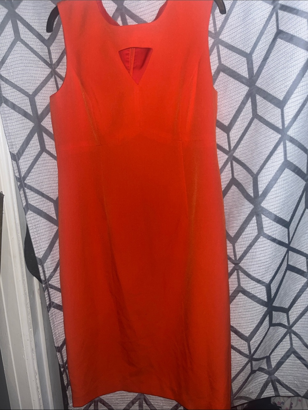 Kasper Red Sleeveless Sheath Dress with Front Cutout
